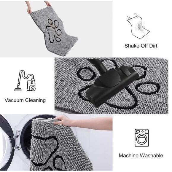 Mac & Molly Microfiber Washable Non Slip Muddy Paws Dog Mat 35" by 27" NEW - Picture 9 of 11